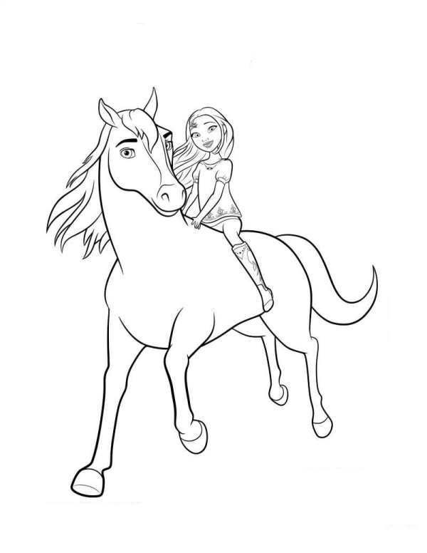 Easy Spirit Horse Coloring Pages