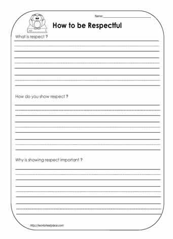 Respect Worksheets For Elementary Students Pdf