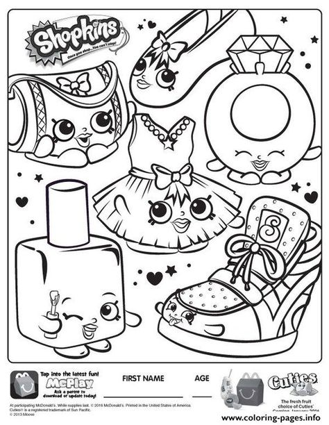 Cute Coloring Pages For Kids Shopkins