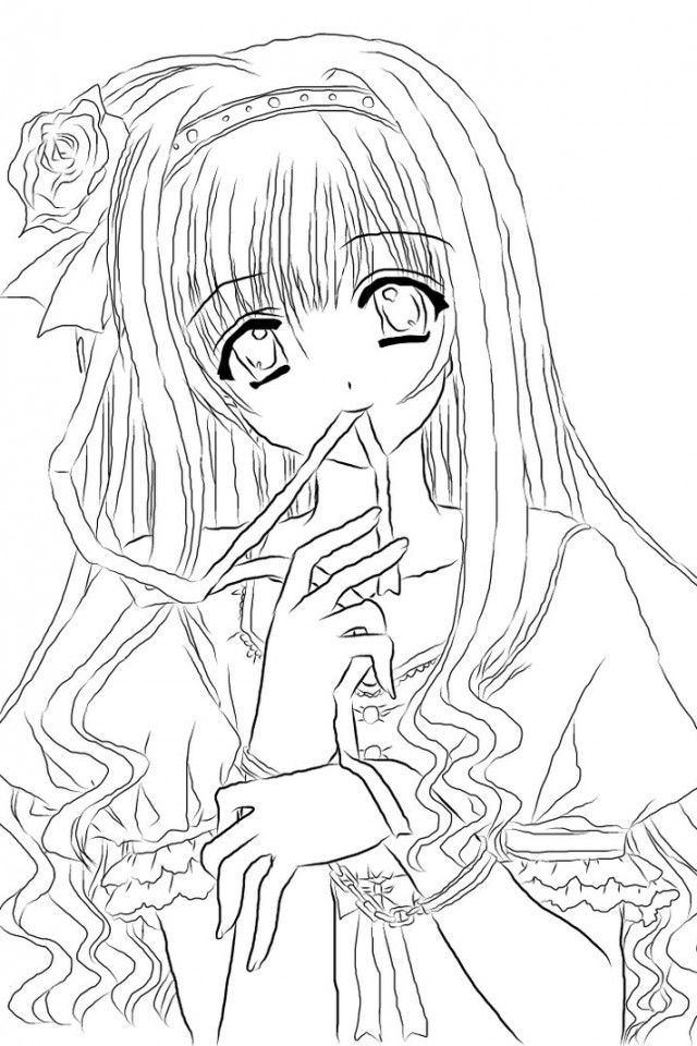 Easy Anime Coloring Pages For Kids