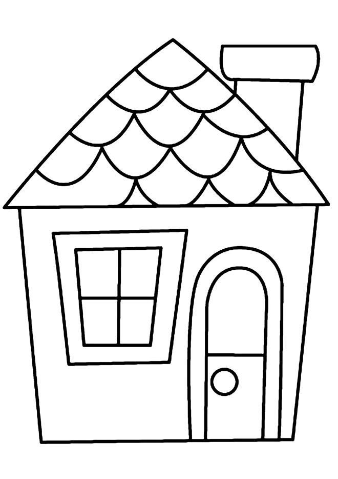 House Images For Colouring For Kids