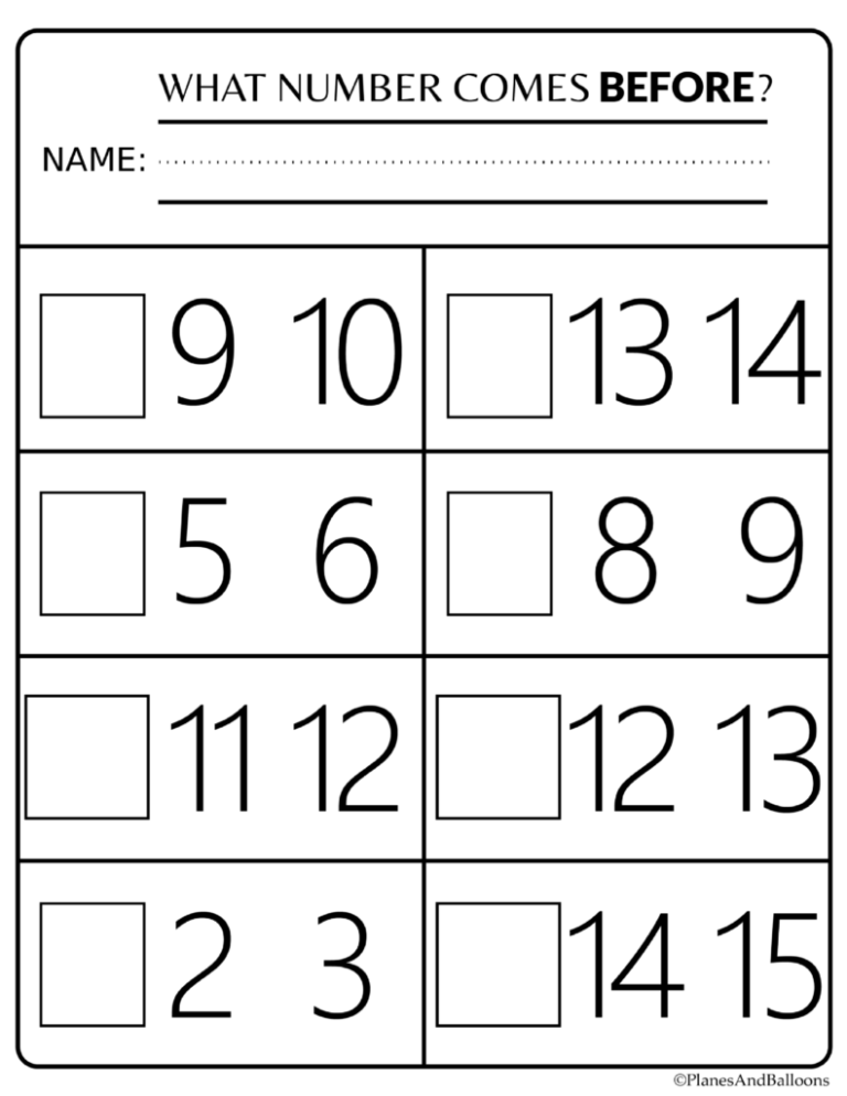 Number Sequence 1-20 Worksheets For Kindergarten