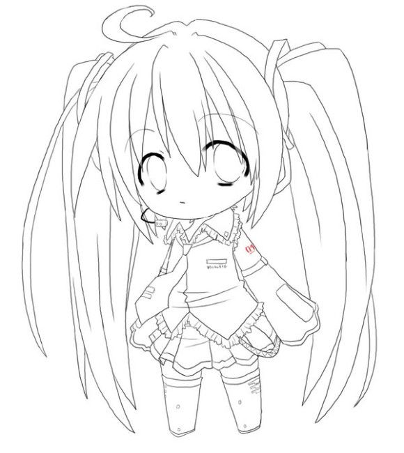 Chibi Anime Coloring Pages Easy