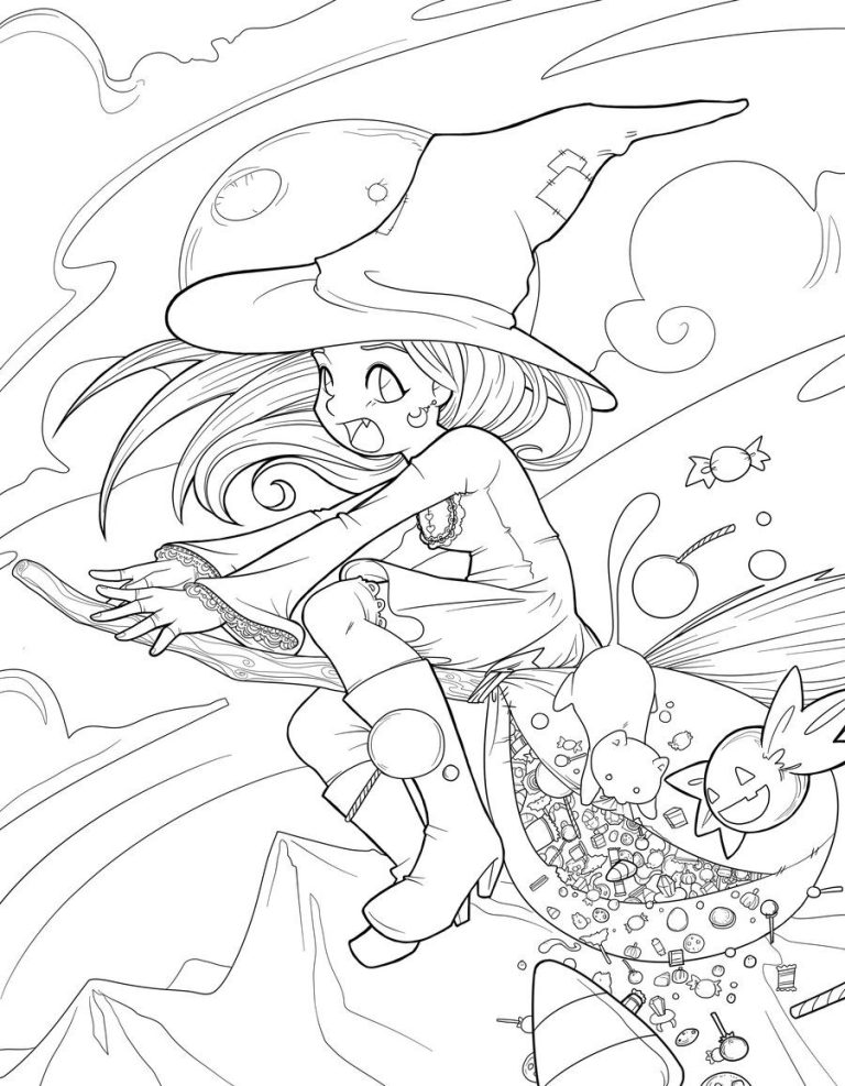 Printable Anime Halloween Coloring Pages