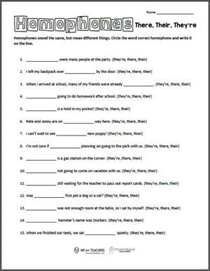 Free Printable 6th Grade English Worksheets