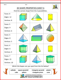 Kindergarten 2d And 3d Shapes Worksheets Pdf