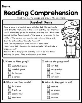 1st Grade Reading Comprehension Worksheets Multiple Choice Pdf Free