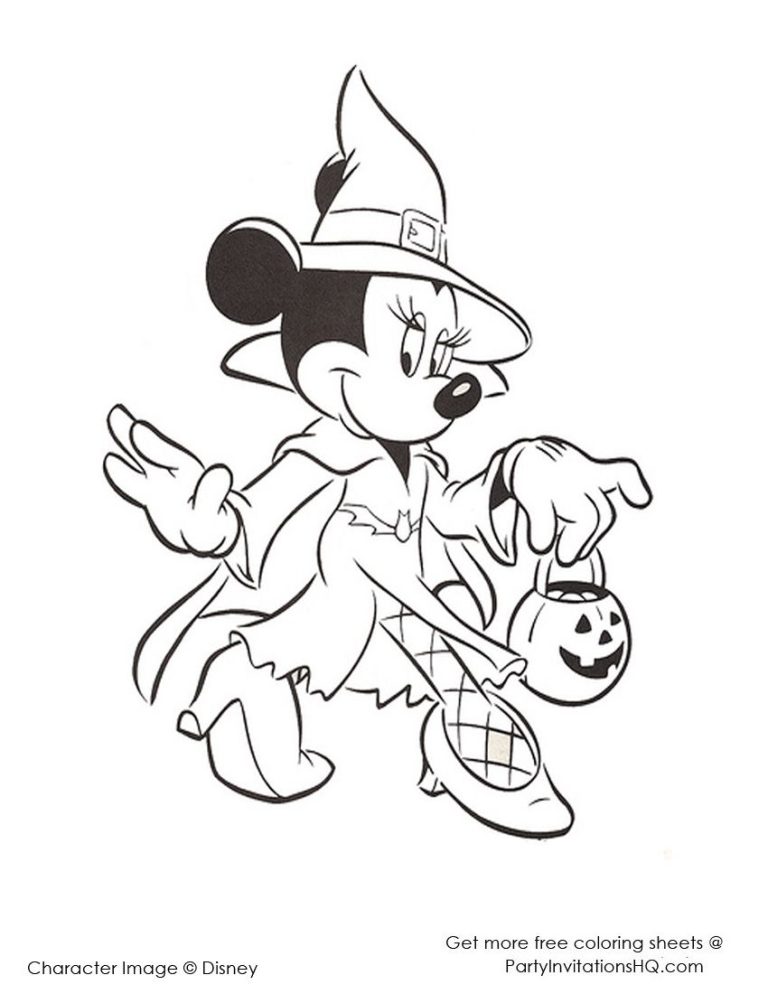 Minnie Mouse Disney Minnie Mouse Printable Halloween Coloring Pages