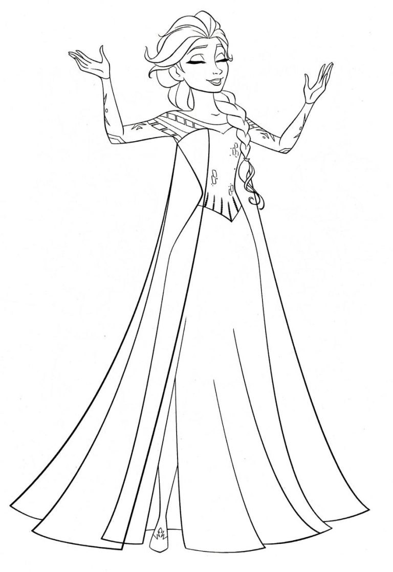 Easy Cute Elsa Coloring Pages