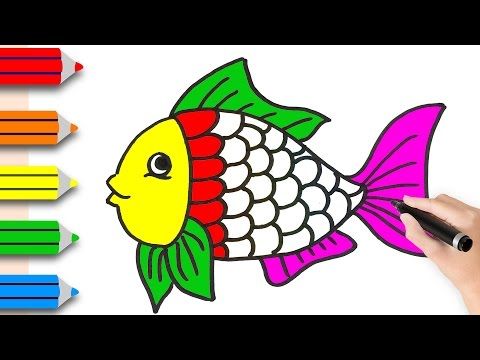 Fish Drawing And Colouring For Kids