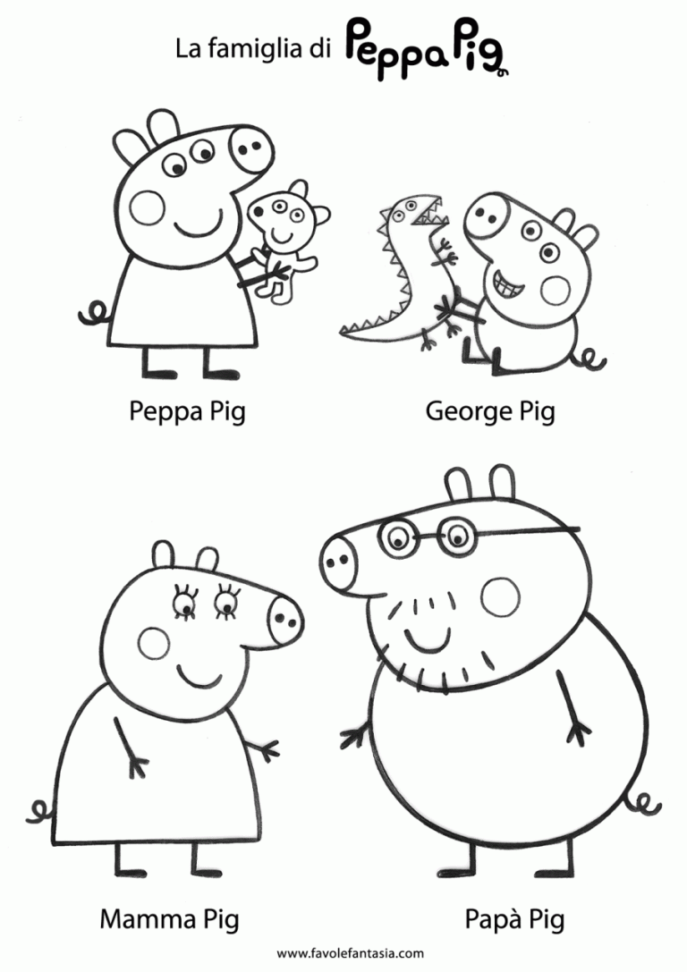 Coloring Pages Peppa Pig Family Drawing
