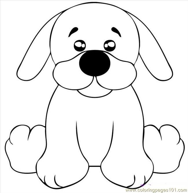 Easy Simple Dog Coloring Pages