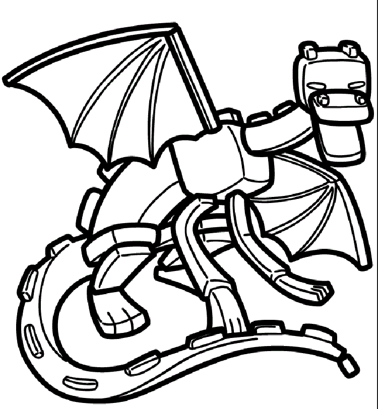 Ender Dragon Enderman Minecraft Coloring Pages