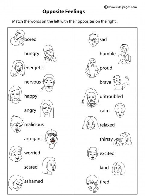 Feelings And Emotions Worksheets Printable Pdf