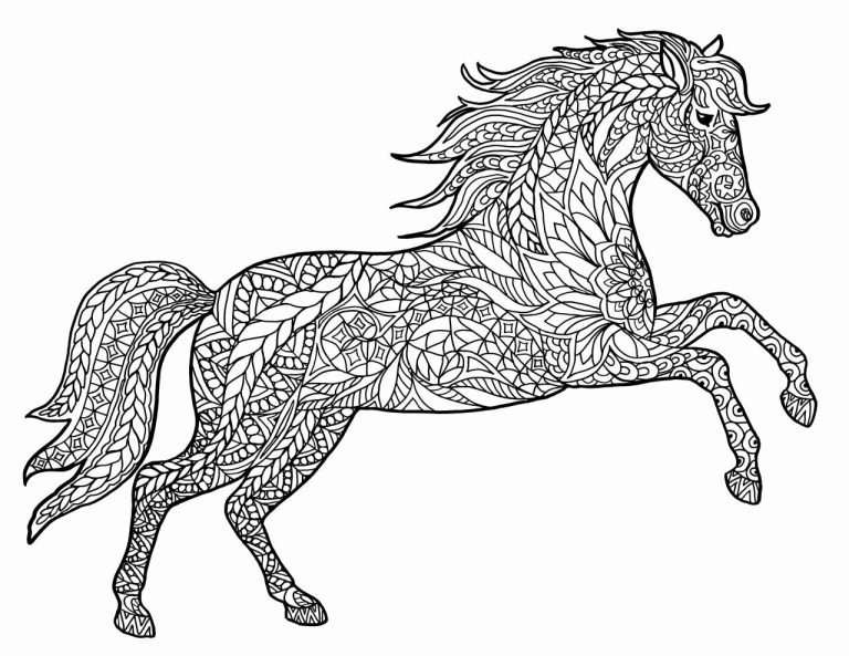 Realistic Hard Horse Coloring Pages