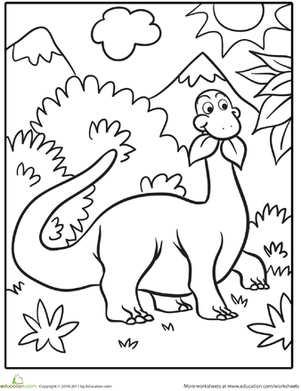 Colouring Pages For Kids Dinosaur