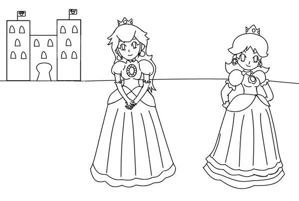 Princess Peach Mario Characters Coloring Pages