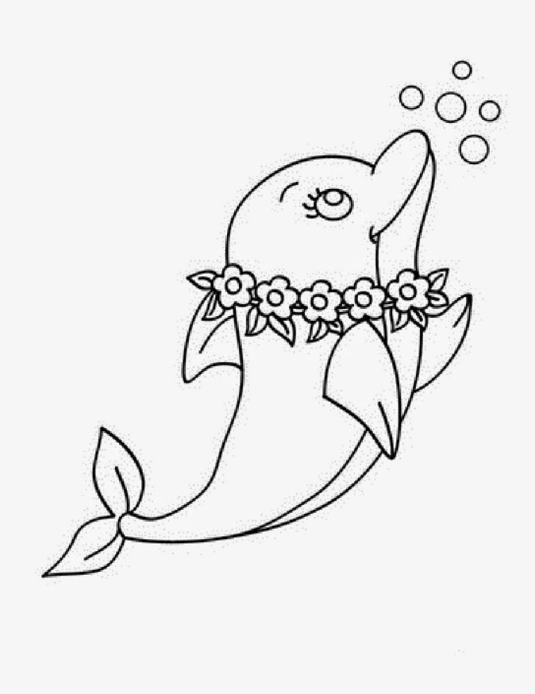 Cute Dolphin Coloring Pages For Kids