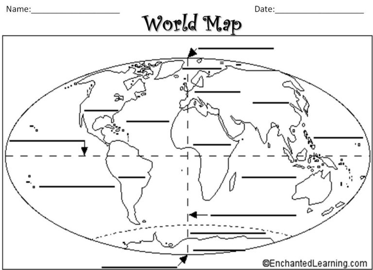 Continents And Oceans Worksheet Pdf Free