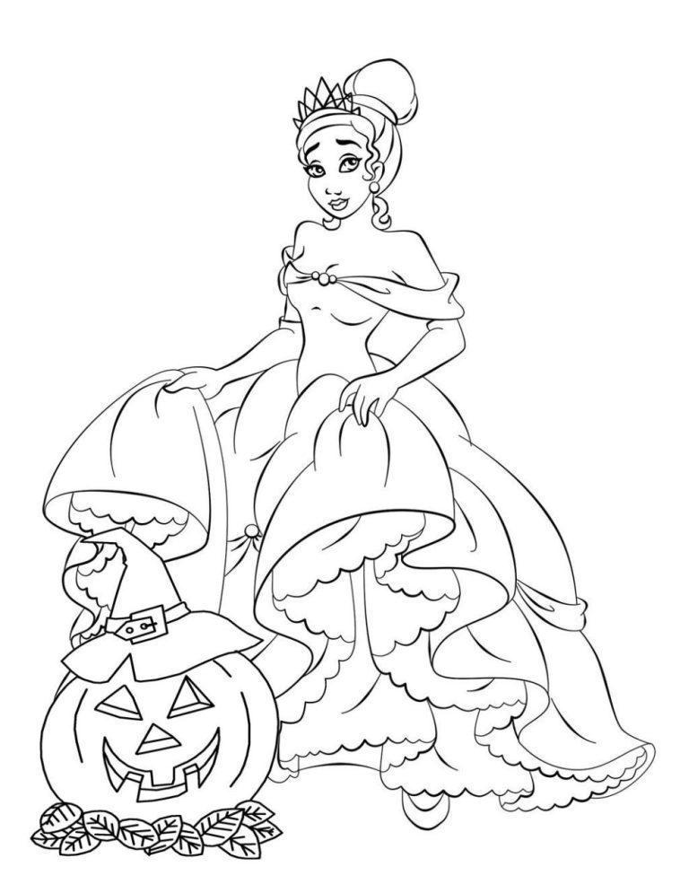 Princess Coloring Pages For Kids Halloween