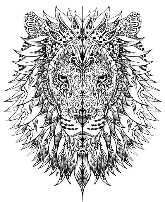 Simple Mandala Lion Coloring Pages
