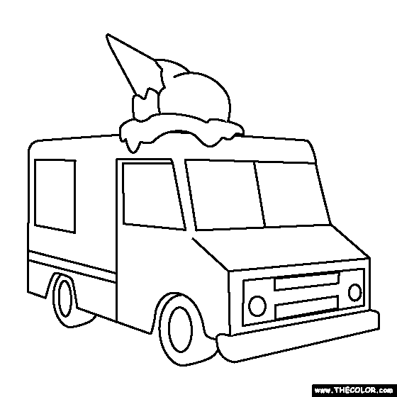 Printable Ice Cream Truck Coloring Pages