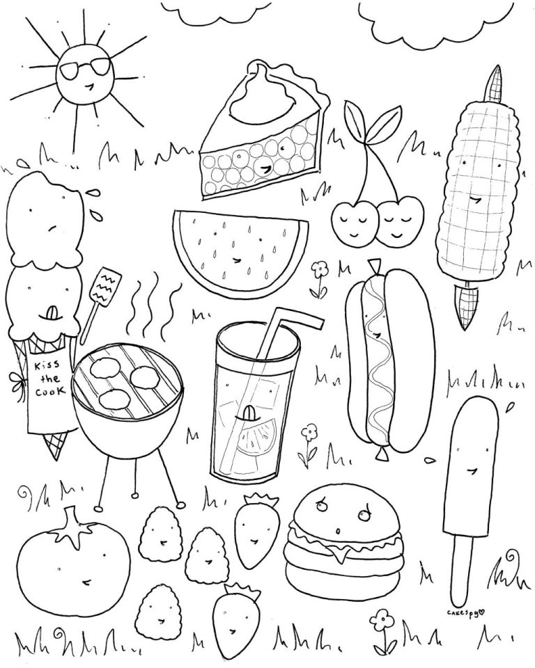 Printable Easy Food Coloring Pages