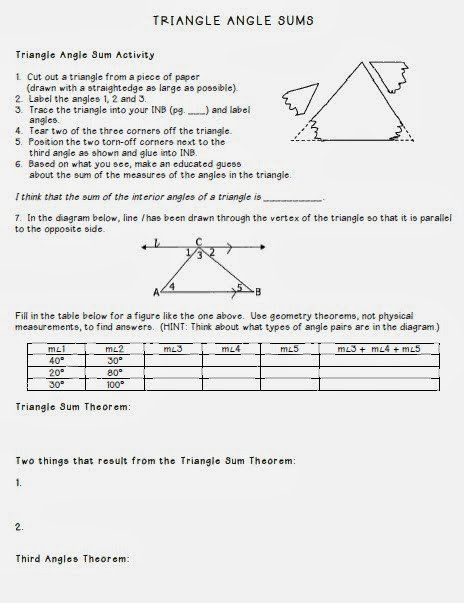 Interior And Exterior Angles Of Triangles Worksheet Answers