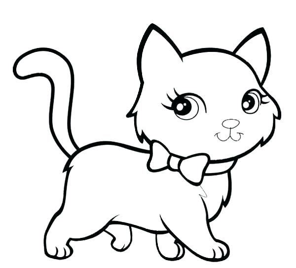 Easy Cute Kitten Coloring Pages