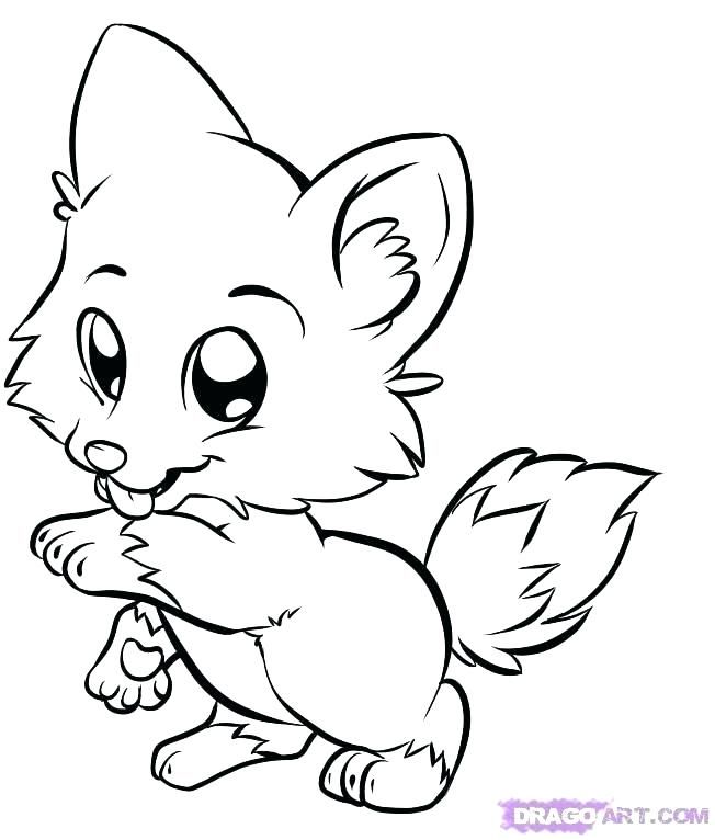 Cute Wolf Coloring Pages Easy