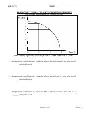Production Possibilities Curve Practice Worksheet Answers