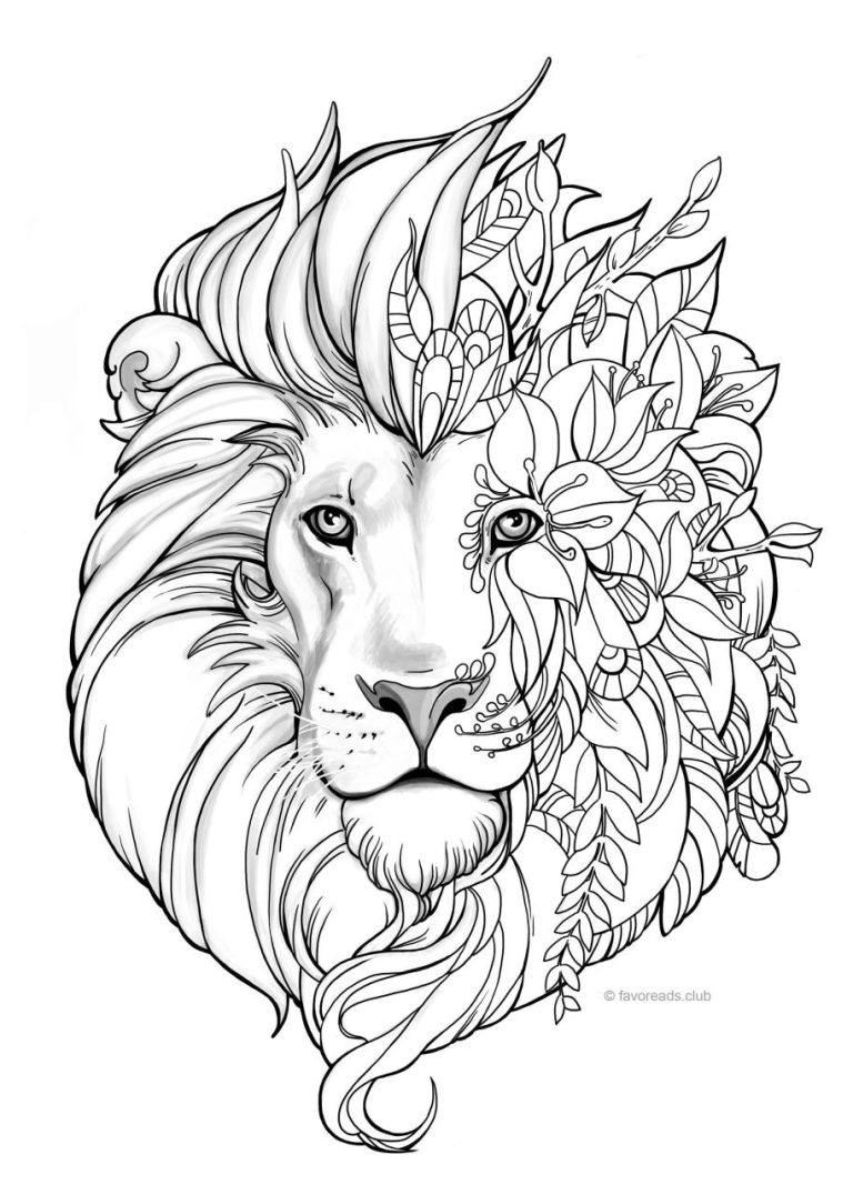 Printable Lion Mandala Coloring Pages