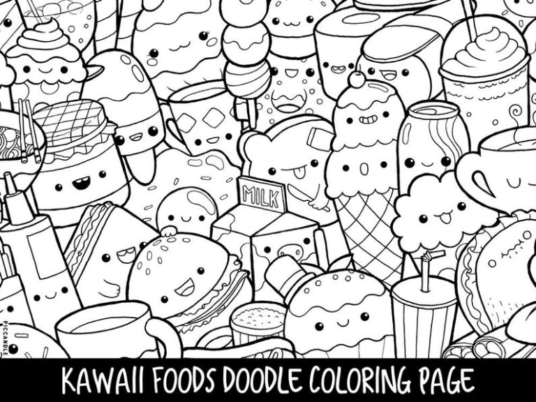Cute Food Coloring Pages Kawaii