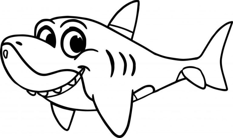 Printable Cute Shark Coloring Pages
