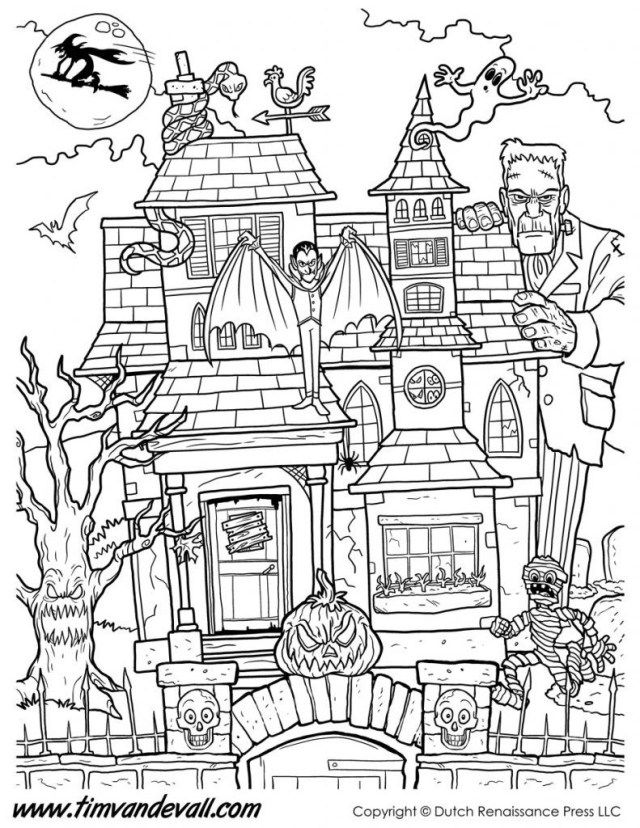 Haunted House Coloring Pages Pdf