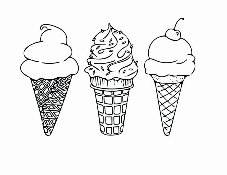 Ice Cream Coloring Pages For Kids Easy