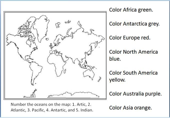 6th Grade Continents And Oceans Worksheet Quiz