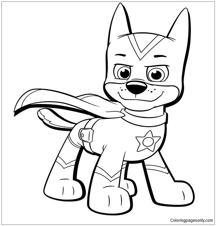 Paw Patrol Chase Halloween Coloring Pages