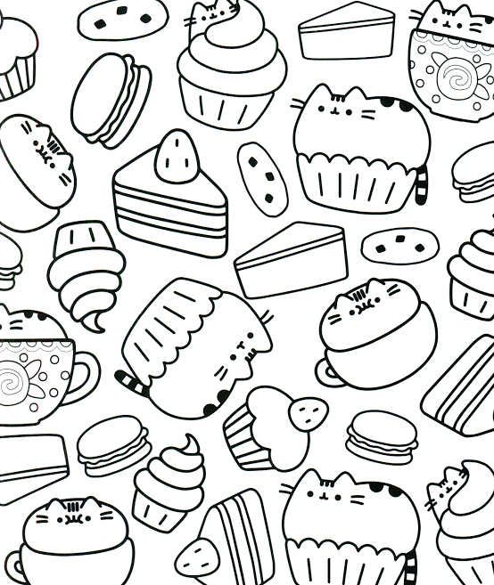 Dessert Kawaii Food Coloring Pages