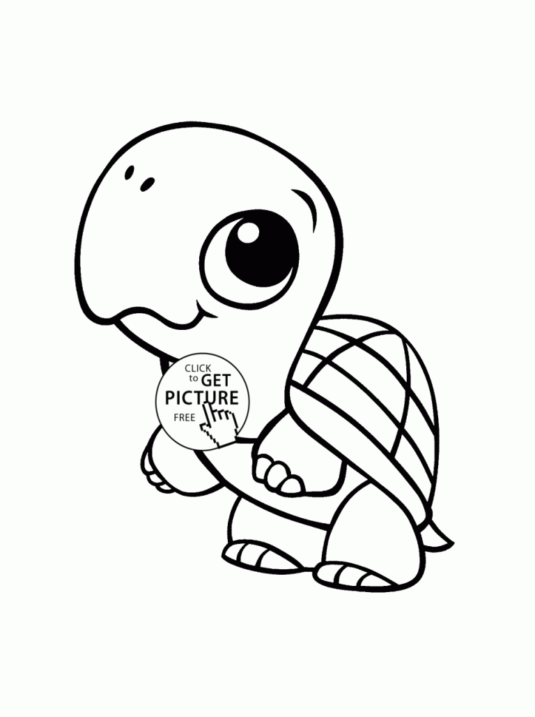 Easy Cute Turtle Coloring Pages