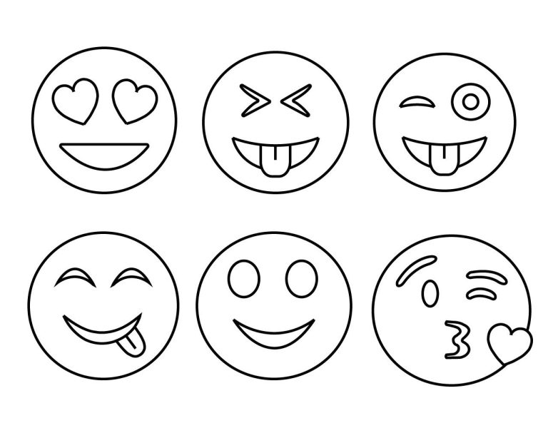Cute Easy Emoji Coloring Pages