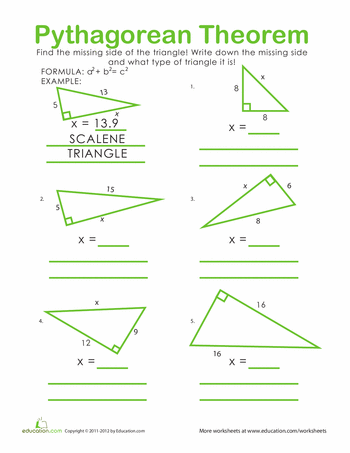 Pythagoras Worksheet With Answers Pdf