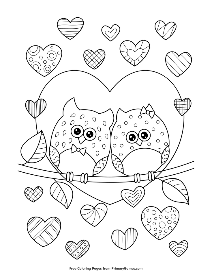 Love Printable Heart Coloring Pages