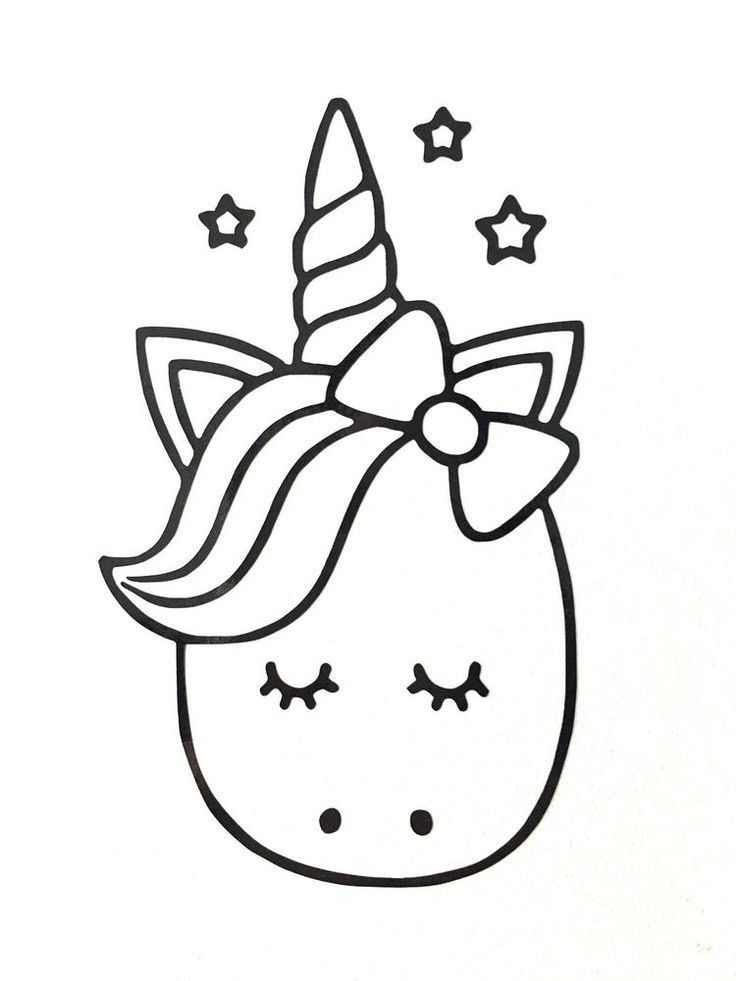 Easy Unicorn Head Coloring Pages