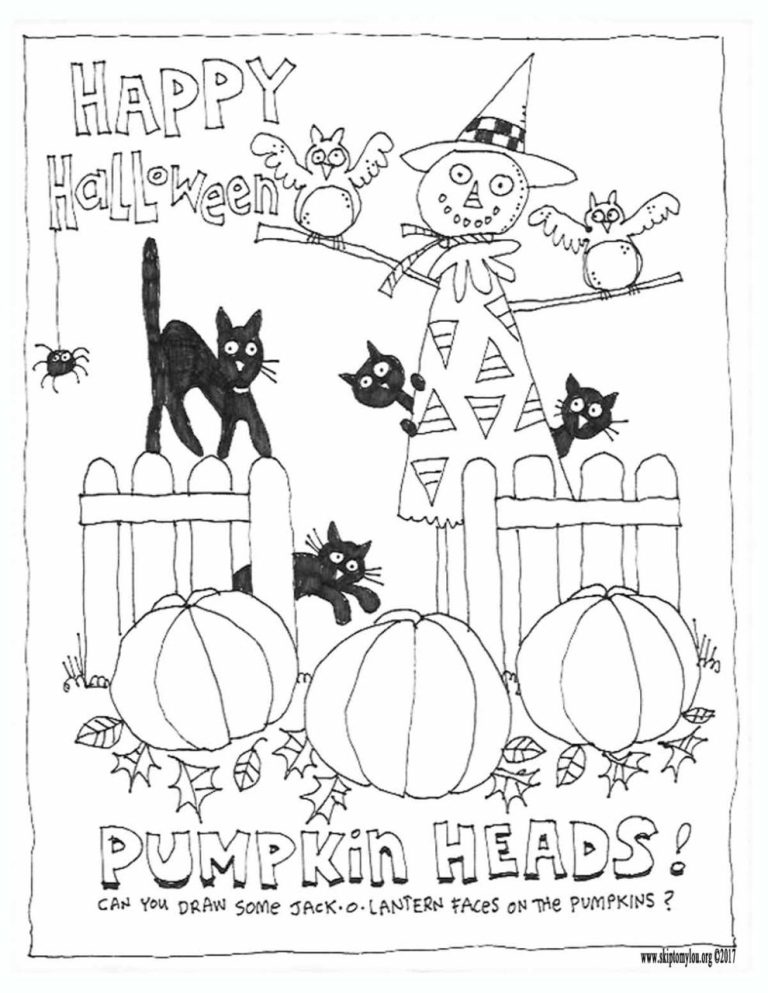 Happy Halloween Colouring Pages For Kids