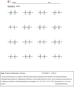 Grade 5 Fraction Worksheets With Answers