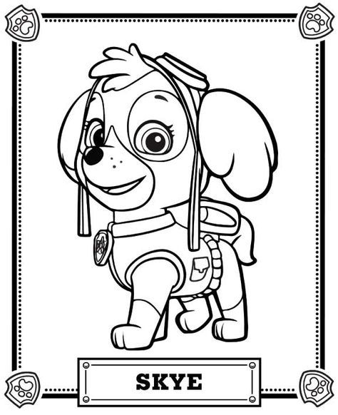 Skye Paw Patrol Coloring Pages For Kids