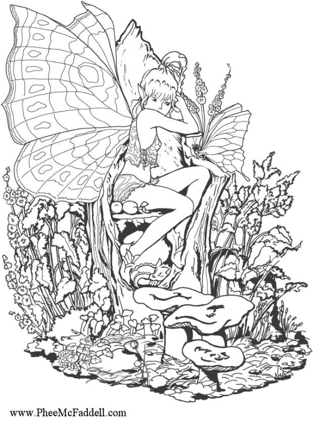 Fairy Easy Coloring Pages For Girls