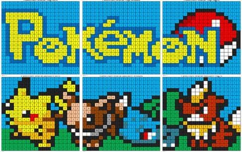 Pokemon Pixel Art Color By Number Printable