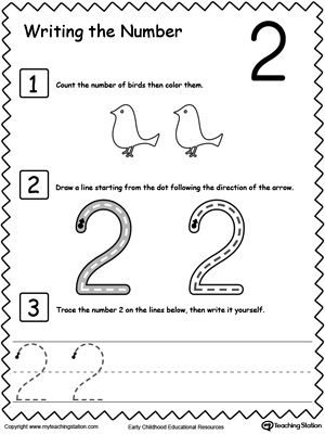 Number 2 Tracing Worksheets Preschool